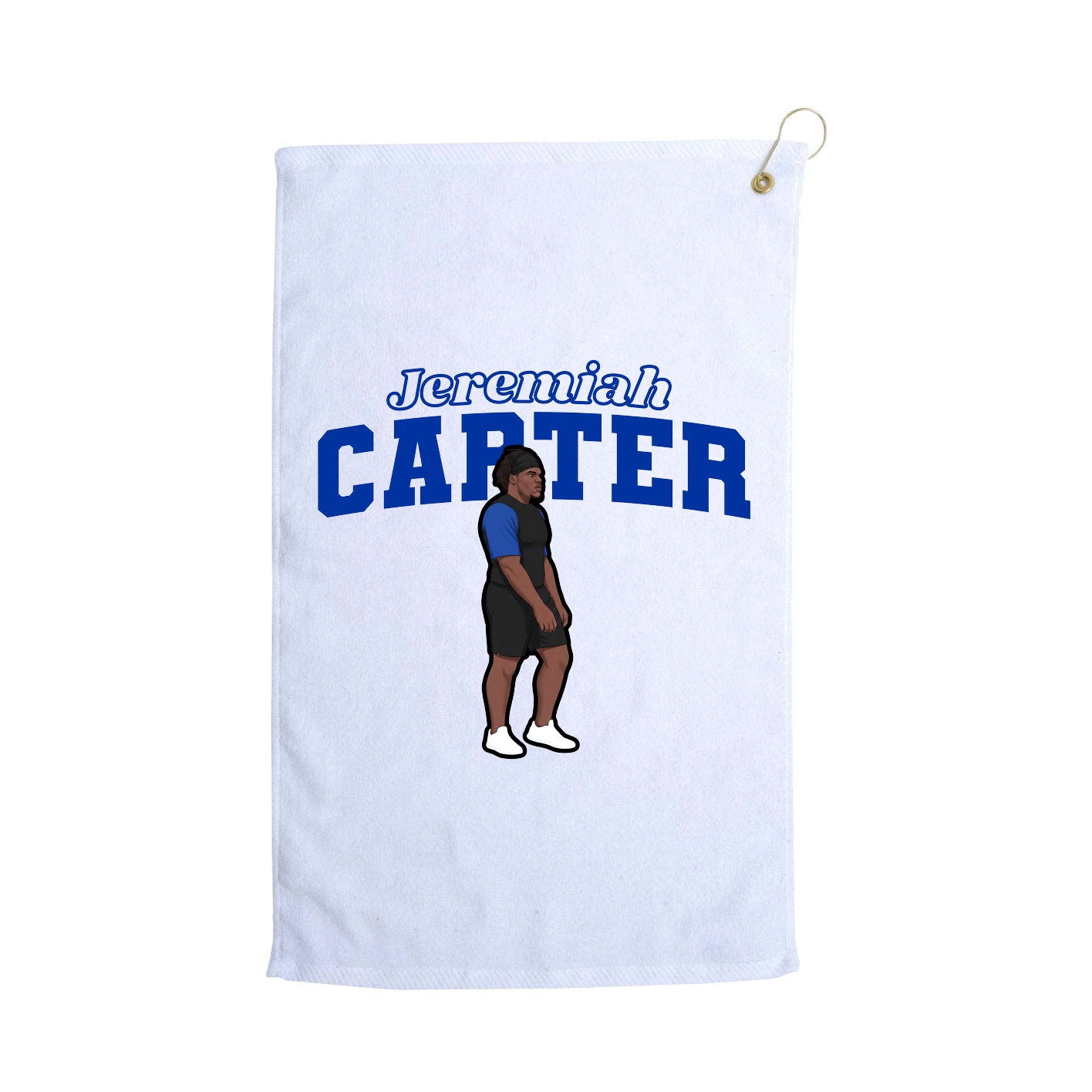 Golf Towel — Name Arch in White