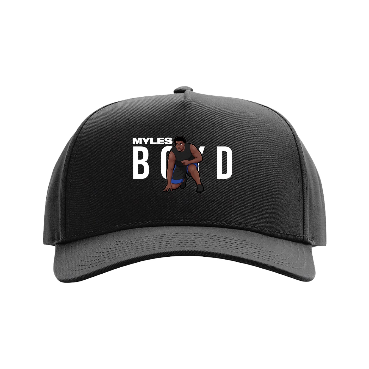 Full Fabric Five-Panel Champ Cap — Player Name in Black