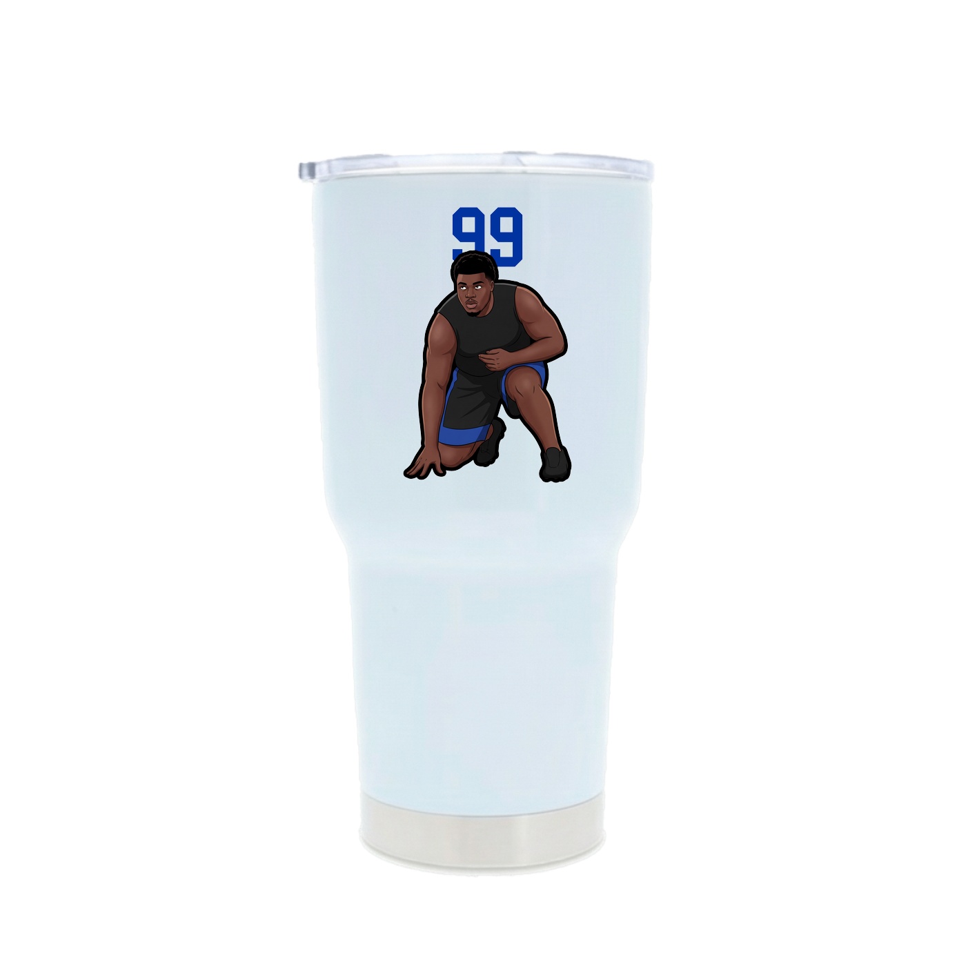 30oz Stainless Steel Tumbler — Number Top in White