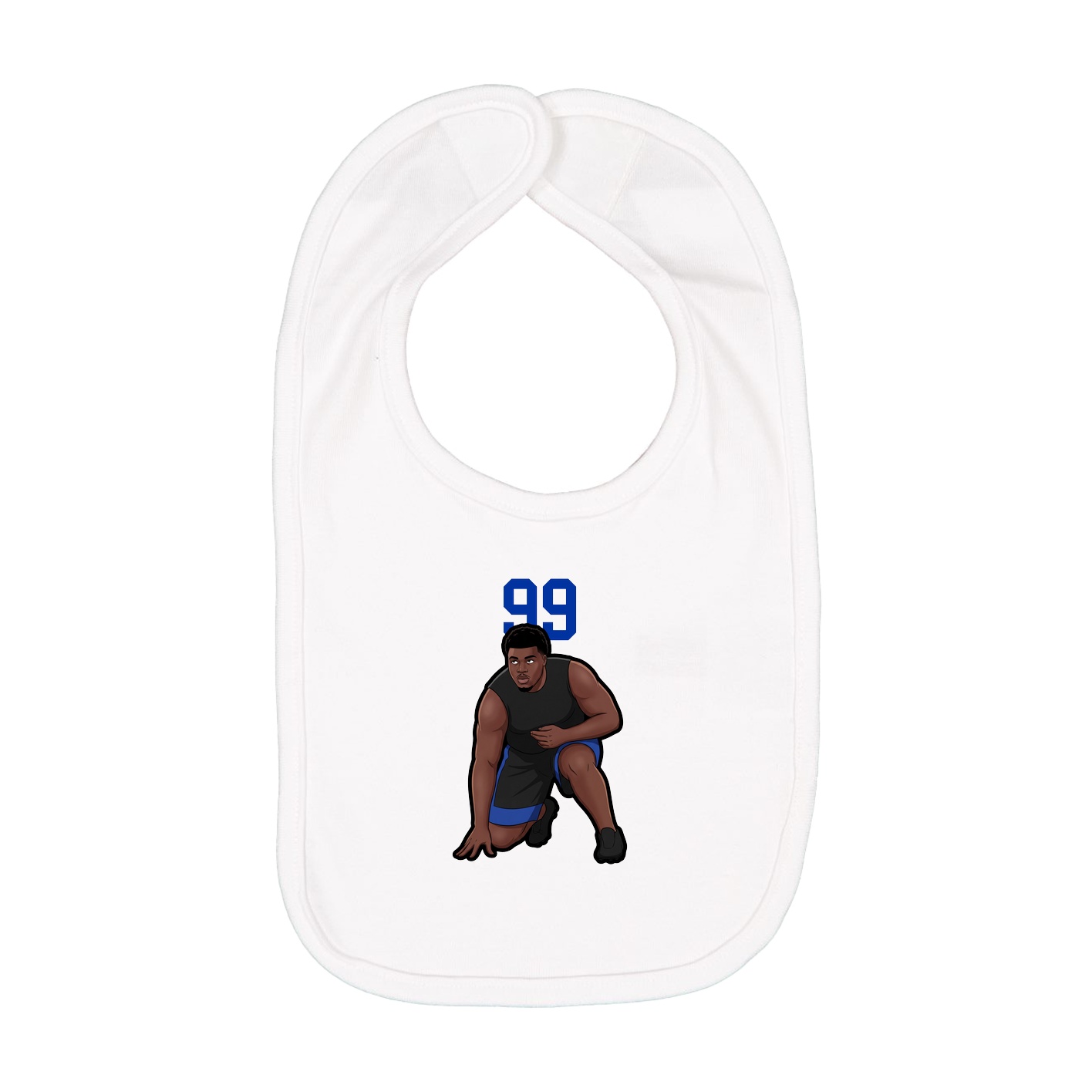 Infant Bib — Number Top in White