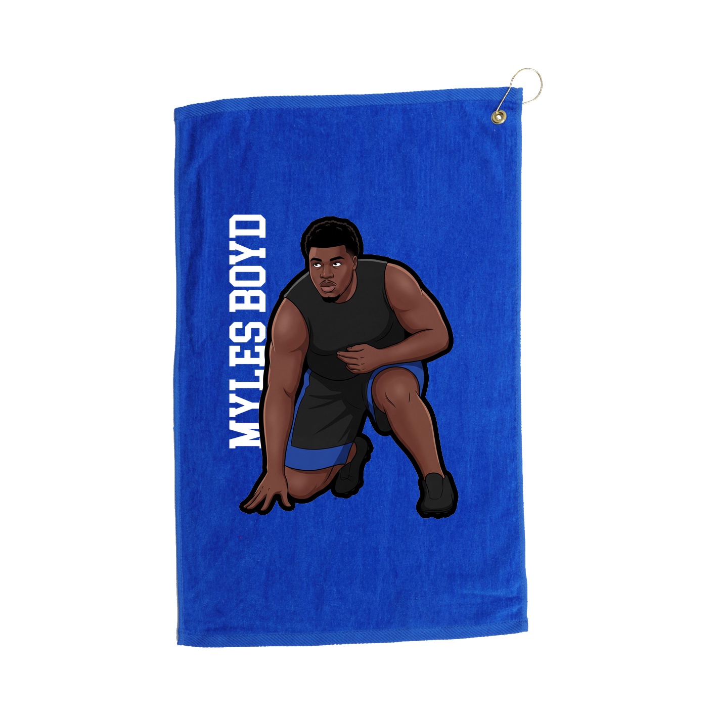 Golf Towel — Name Vertical in Royal