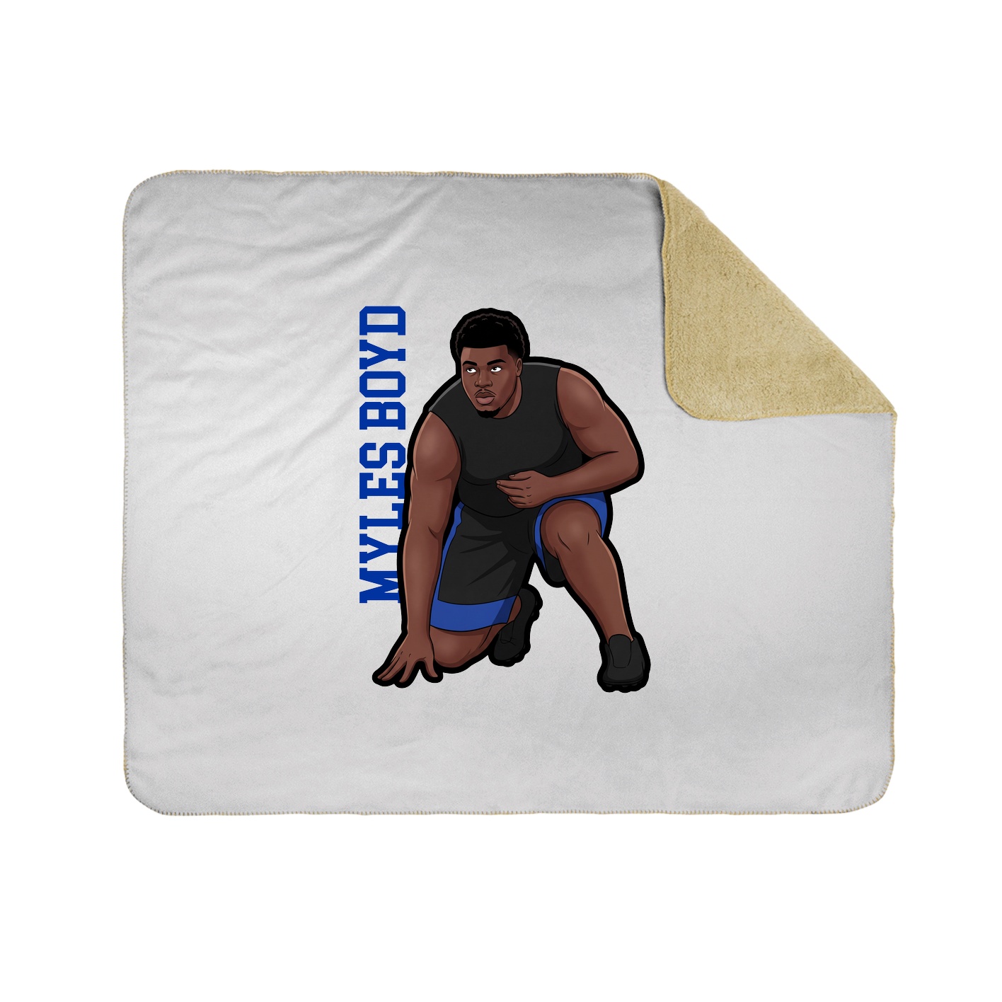 Throw Blanket — Name Vertical in White