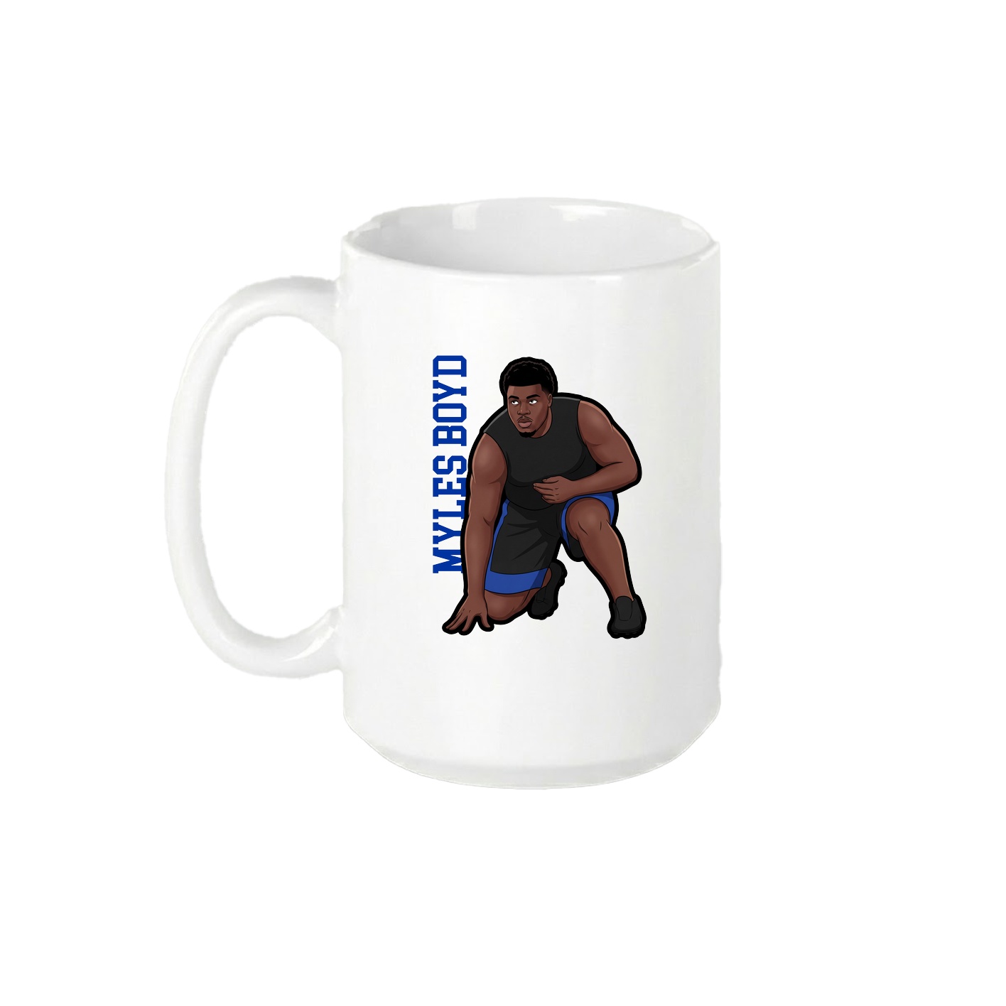 15oz Coffee Mug — Name Vertical in White