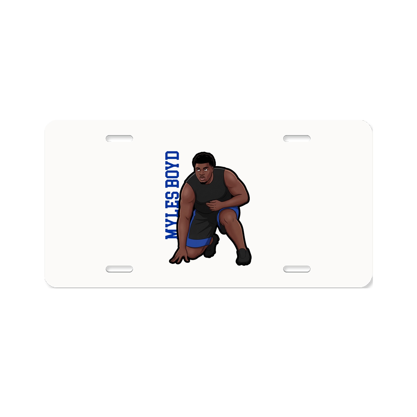 License Plate — Name Vertical in Classic