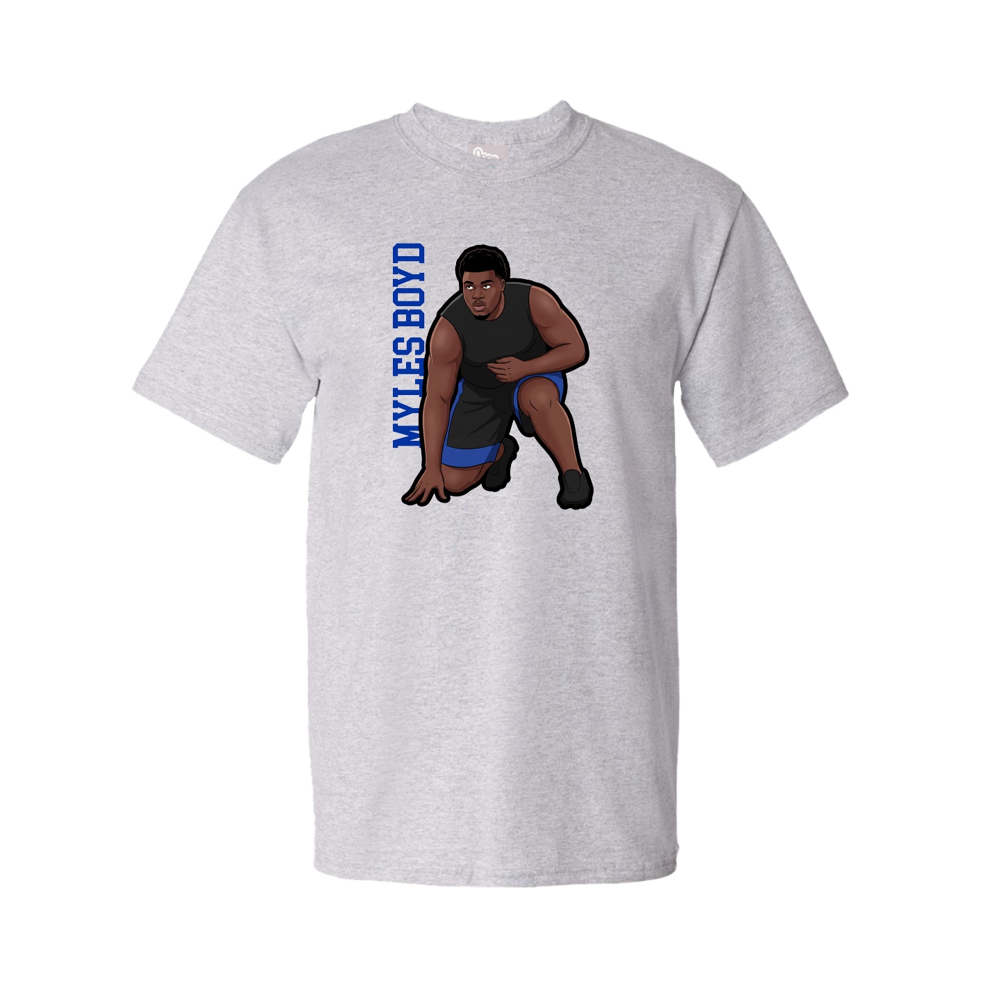Tee — Name Vertical in Grey