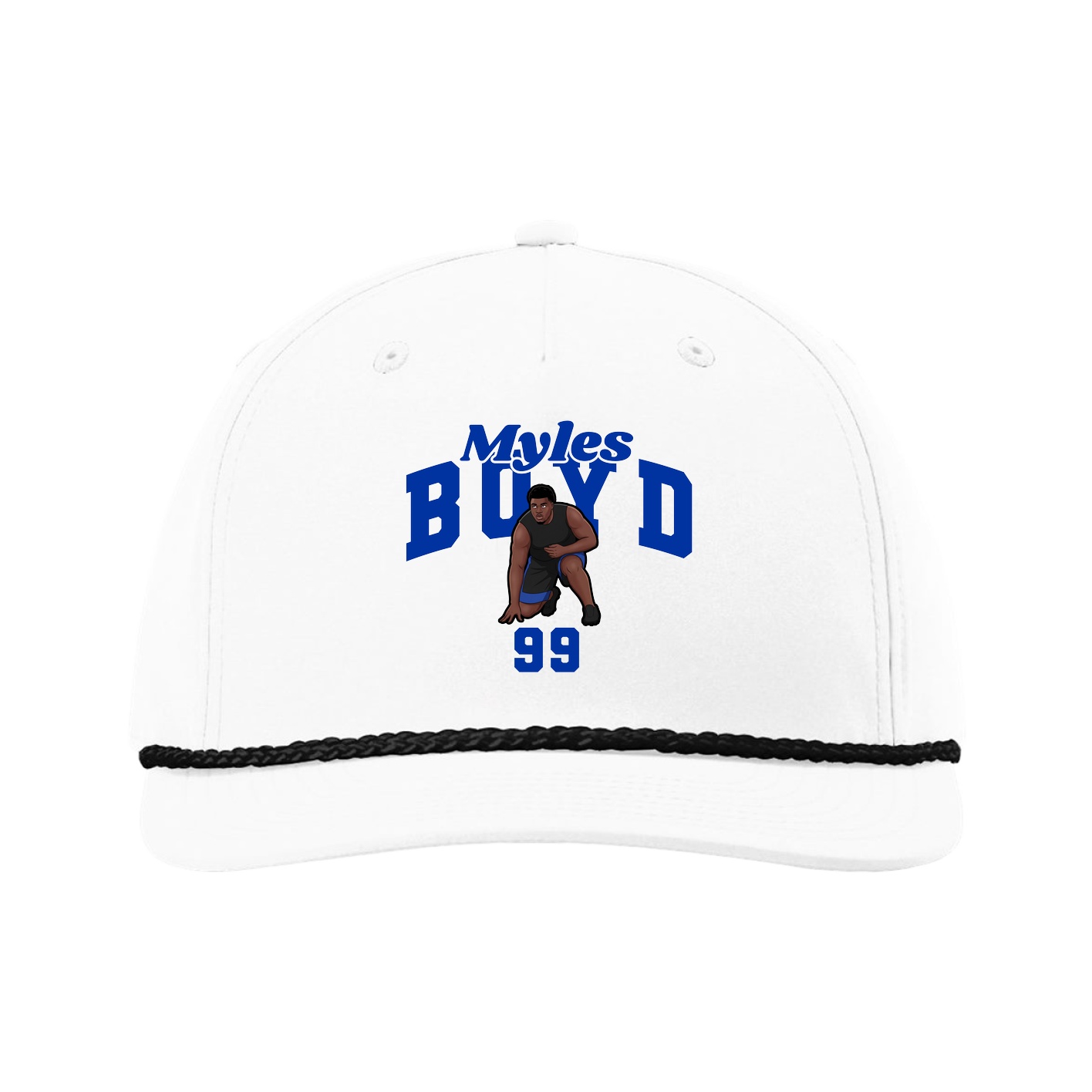 Five-Panel Classic Rope Cap — Signature Arch in White