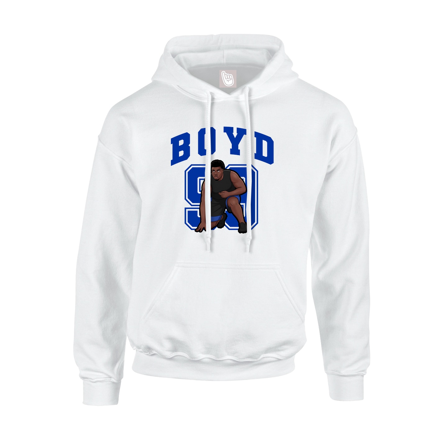 Youth Hoodie — Number in White