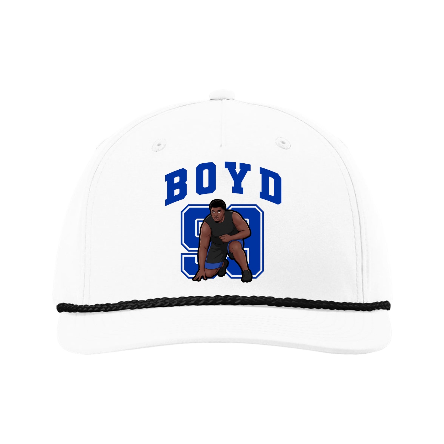 Five-Panel Classic Rope Cap — Number in White