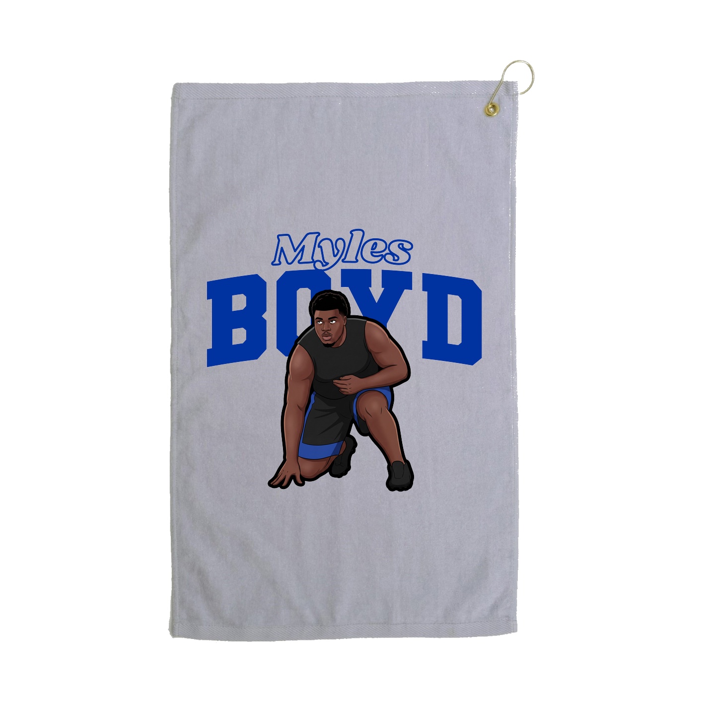 Golf Towel — Name Arch in Grey