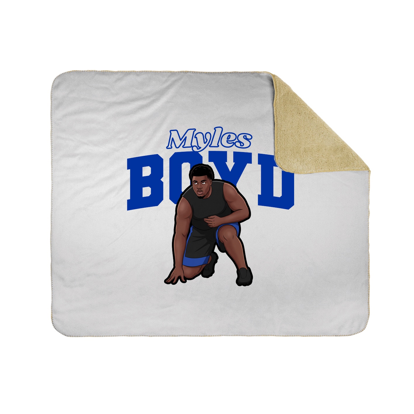 Throw Blanket — Name Arch in White