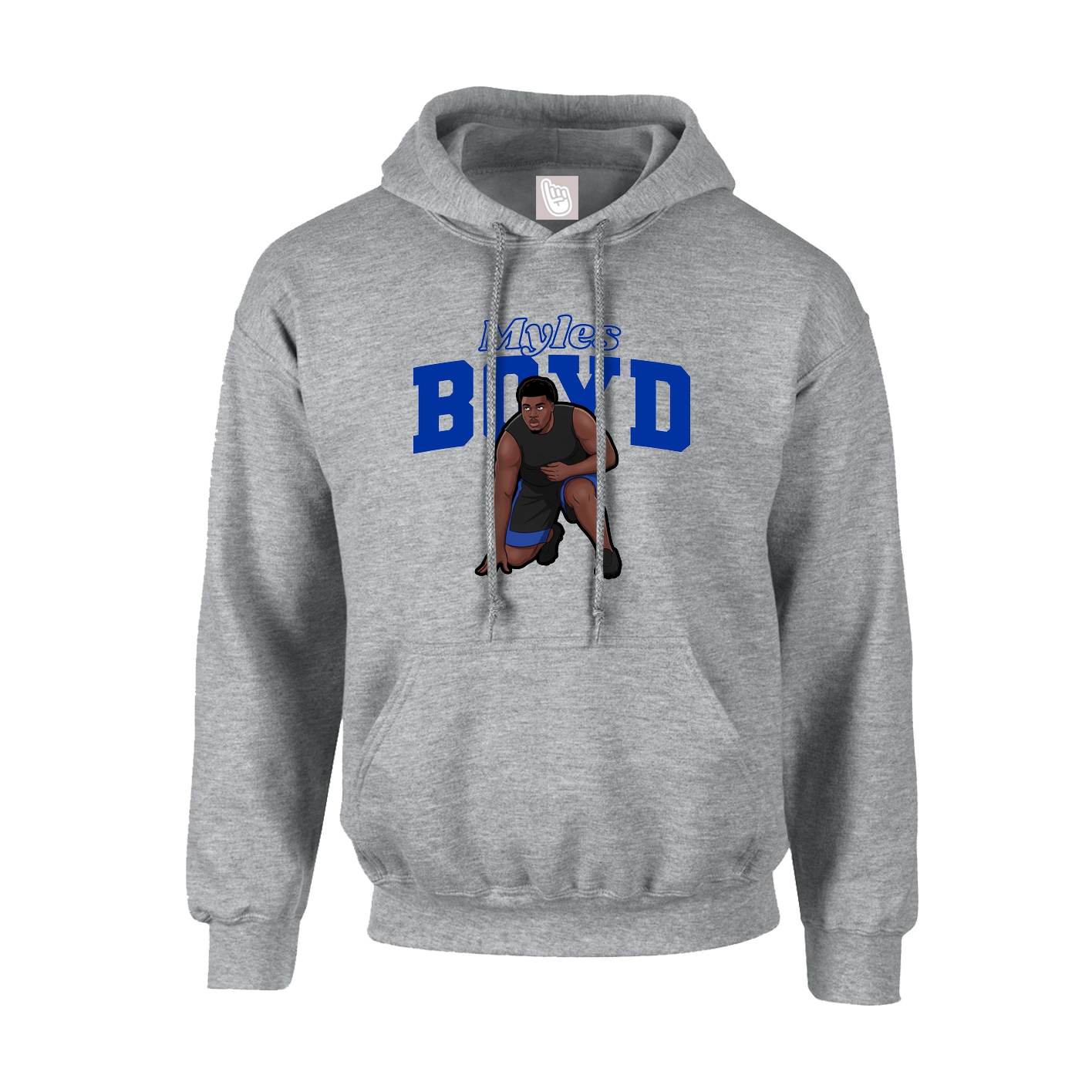 Hoodie — Name Arch in Grey