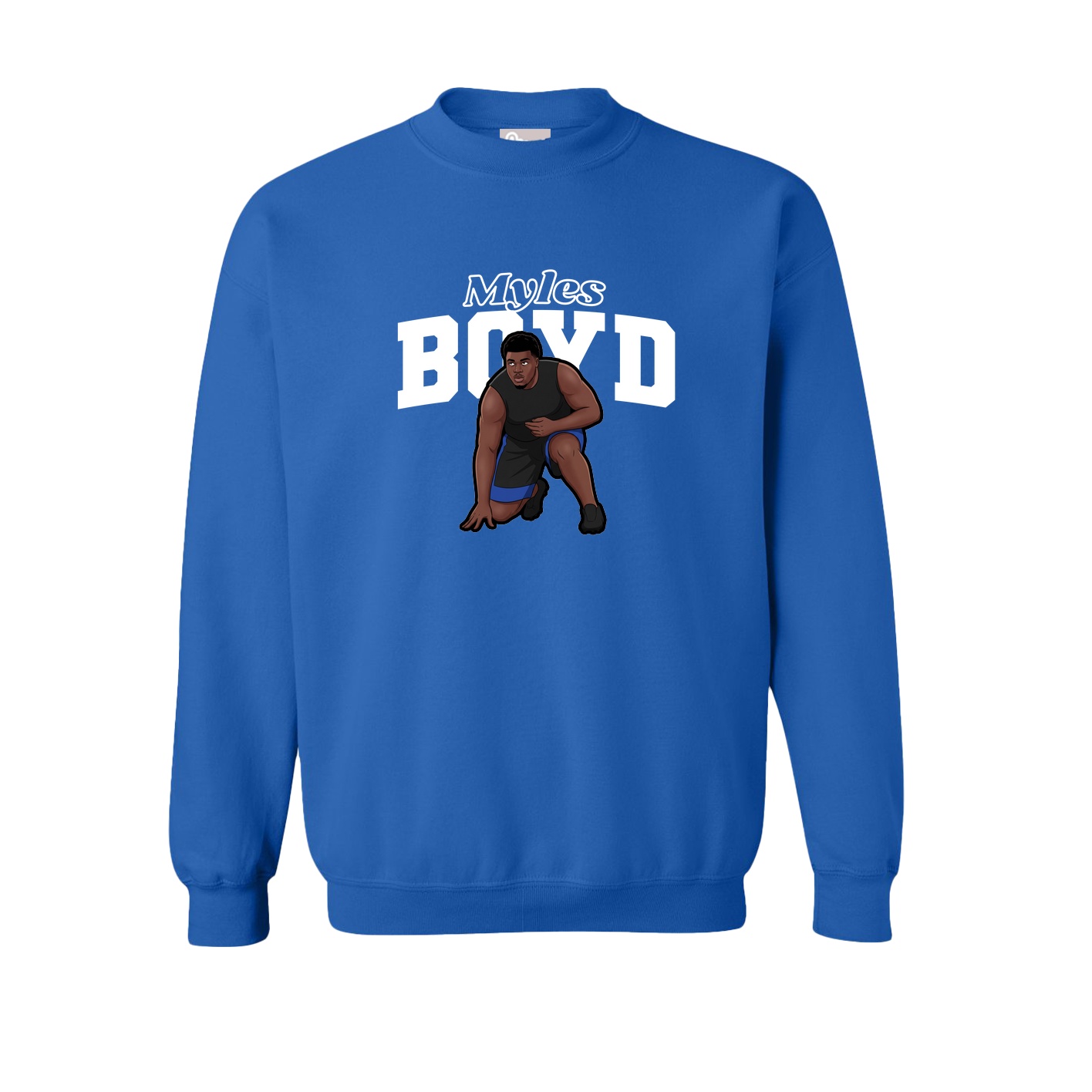 Fleece Crew — Name Arch in Royal