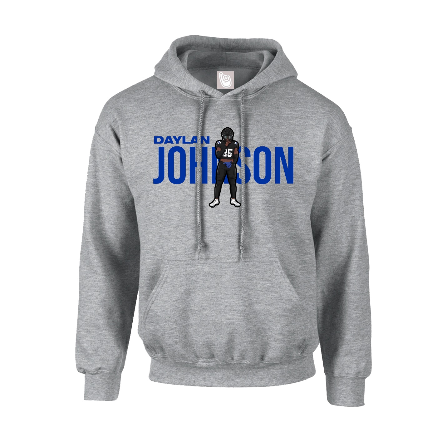 Youth Hoodie — Player Name in Grey