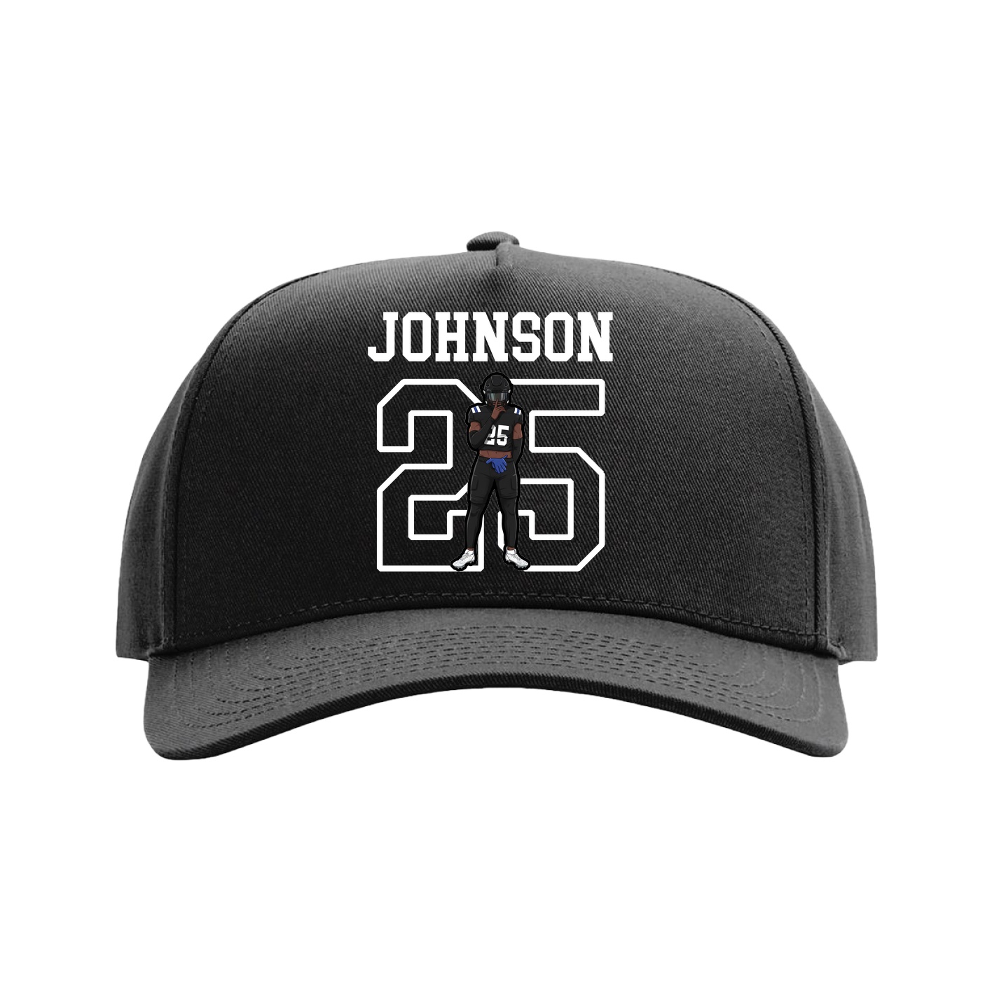 Full Fabric Five-Panel Champ Cap — Shirsey in Black