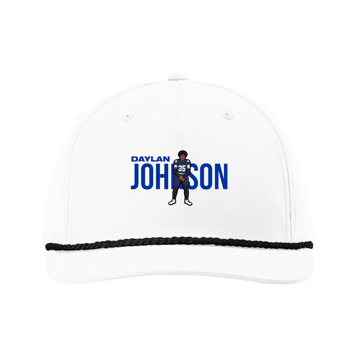 Five-Panel Classic Rope Cap — Player Name in White
