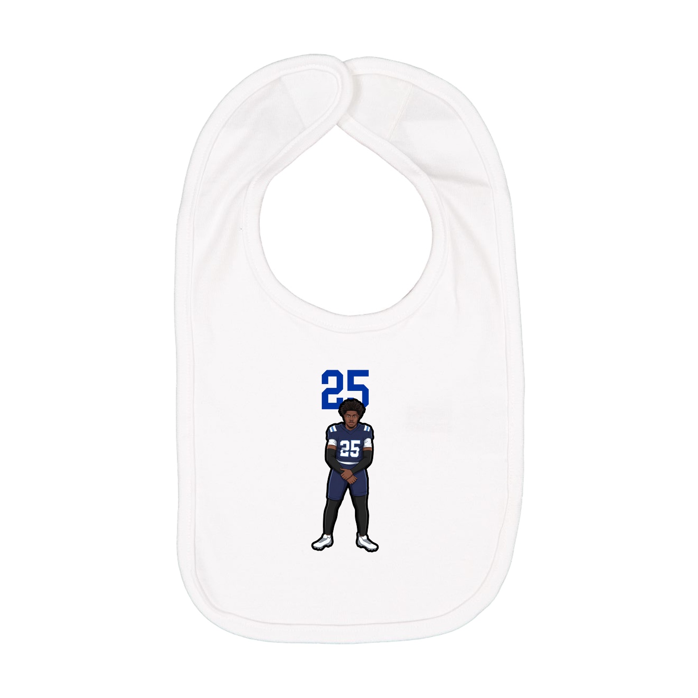 Infant Bib — Number Top in White