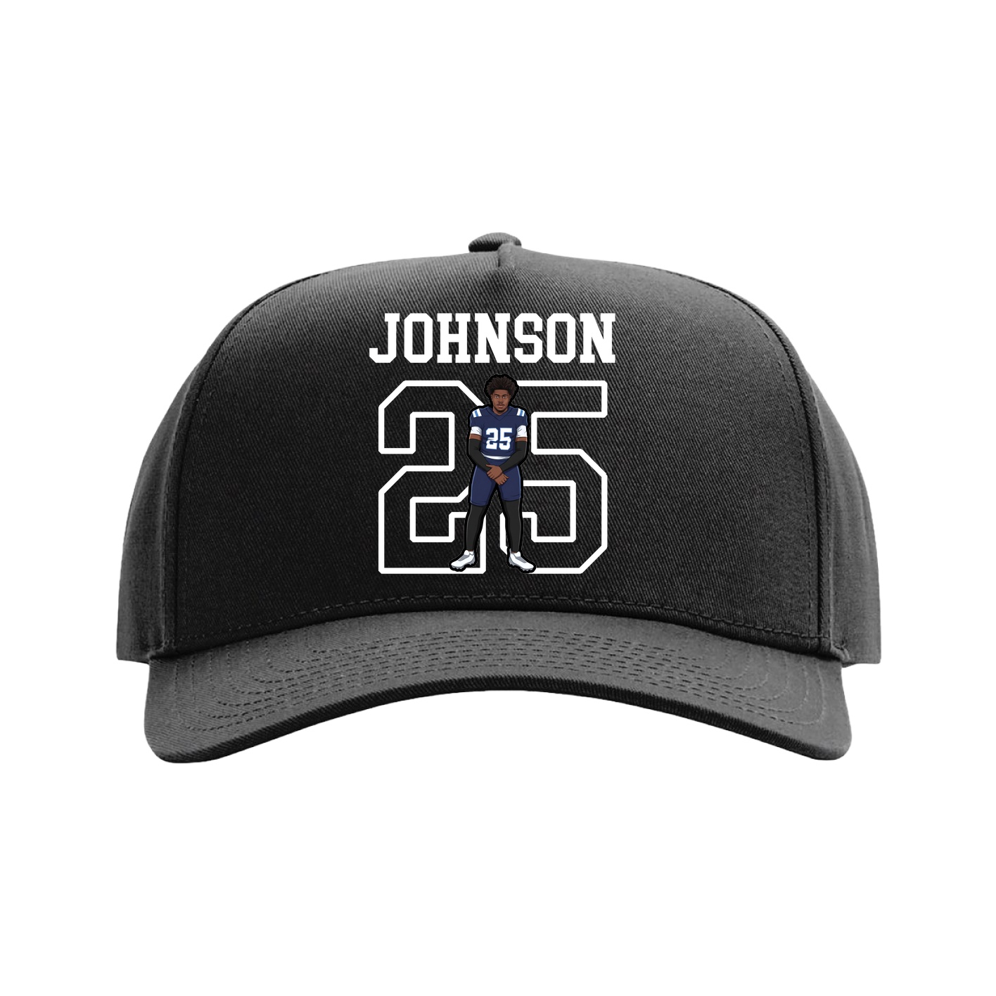 Full Fabric Five-Panel Champ Cap — Shirsey in Black