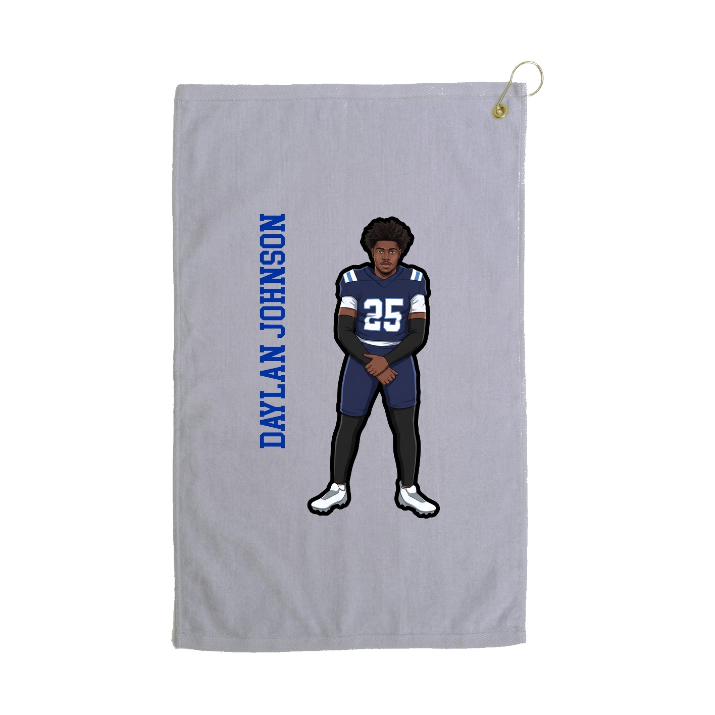 Golf Towel — Name Vertical in Grey