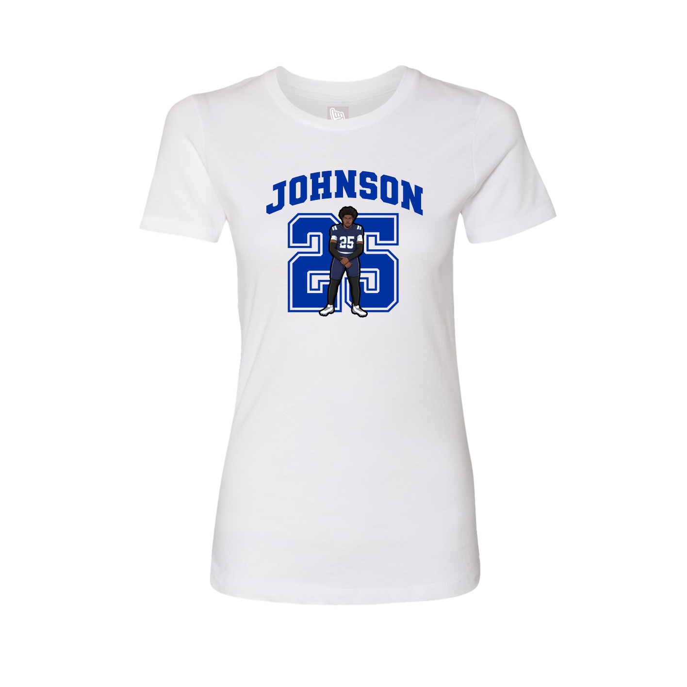Fitted Women's Tee — Number in White