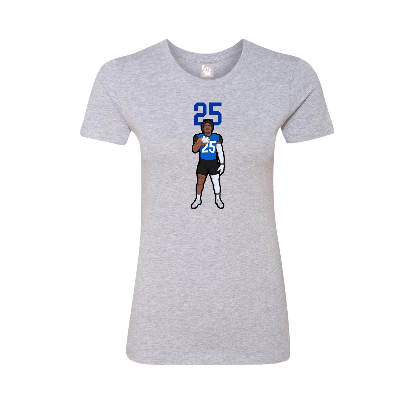 Fitted Women's Tee — Number Top in Grey