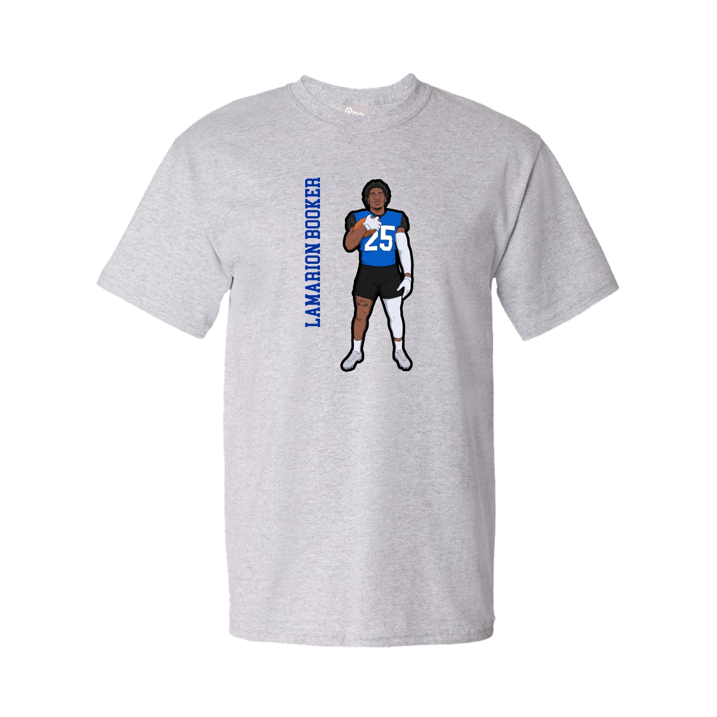 Youth Tee — Name Vertical in Grey