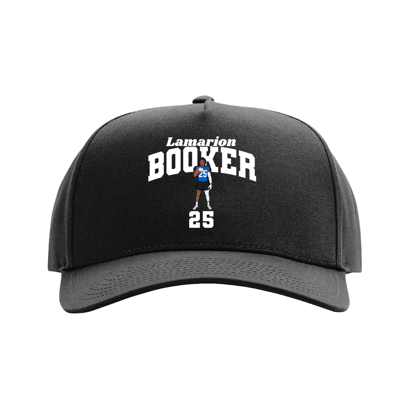 Full Fabric Five-Panel Champ Cap — Signature Arch in Black