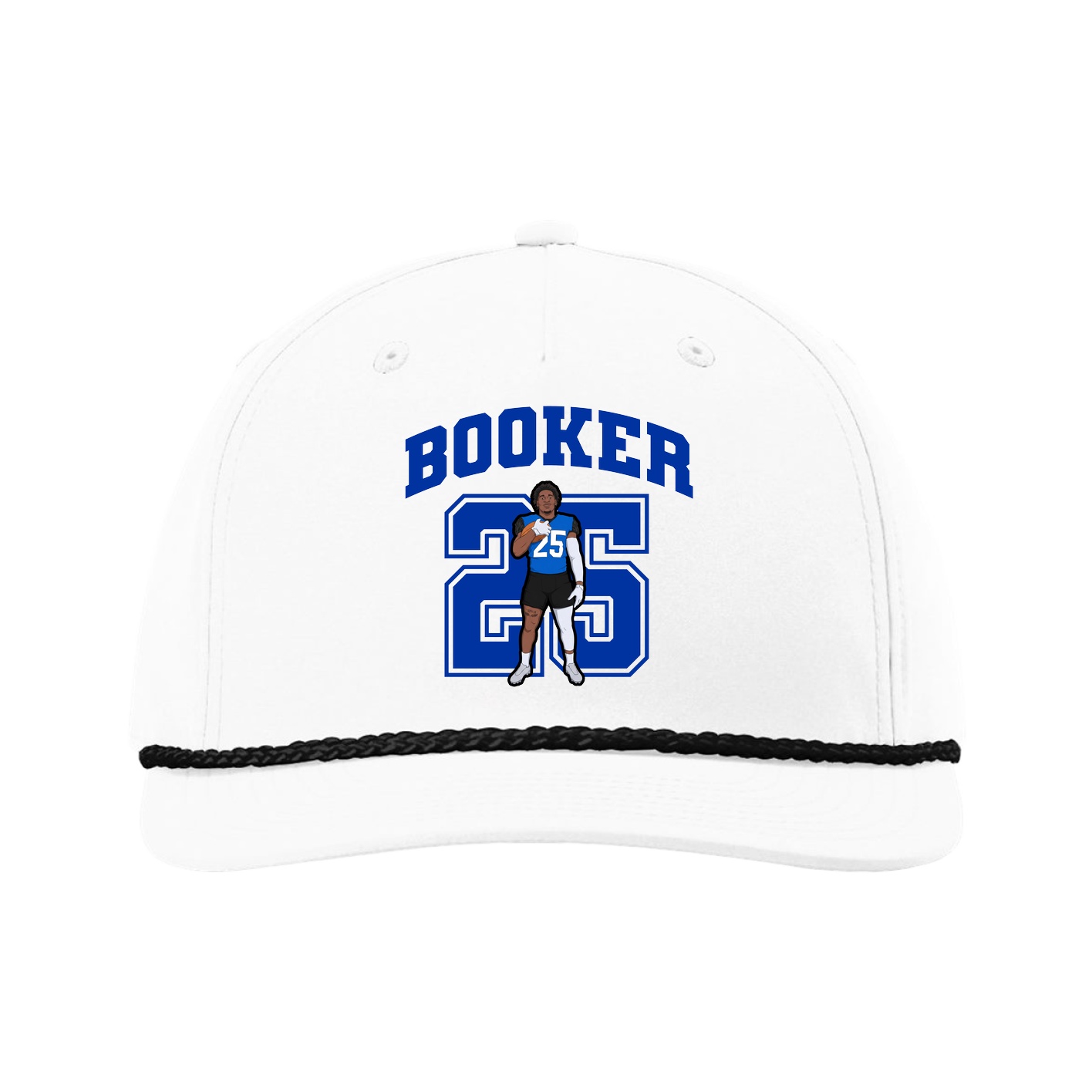 Five-Panel Classic Rope Cap — Number in White