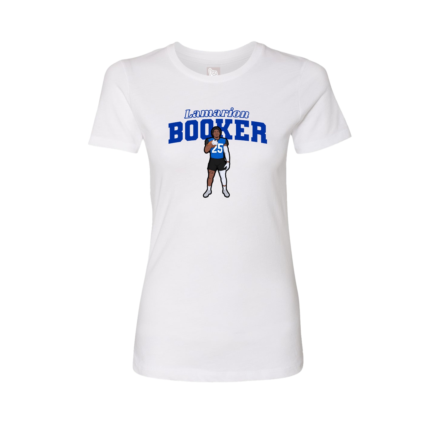 Fitted Women's Tee — Name Arch in White