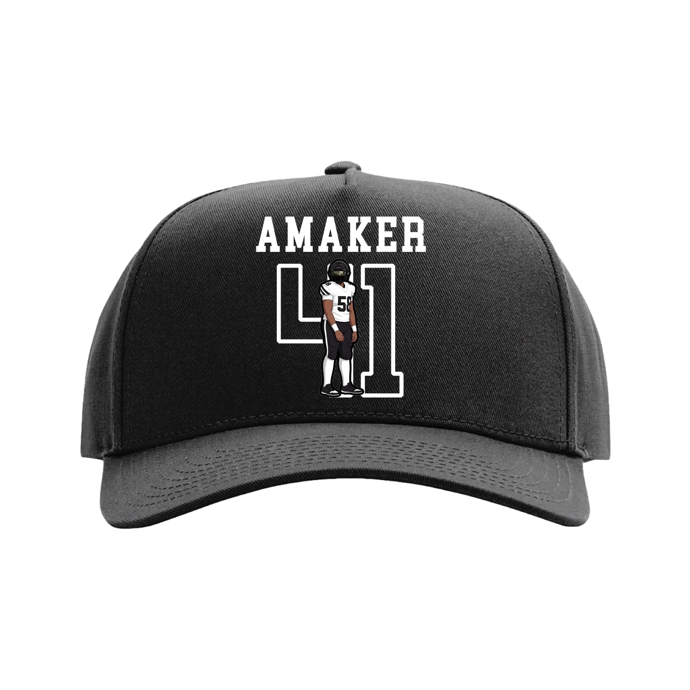 Full Fabric Five-Panel Champ Cap — Shirsey in Black