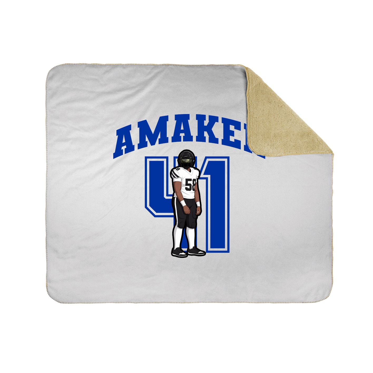 Throw Blanket — Number in White