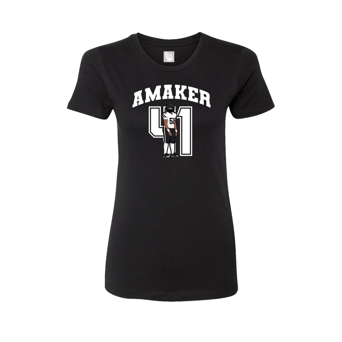 Fitted Women's Tee — Number in Black