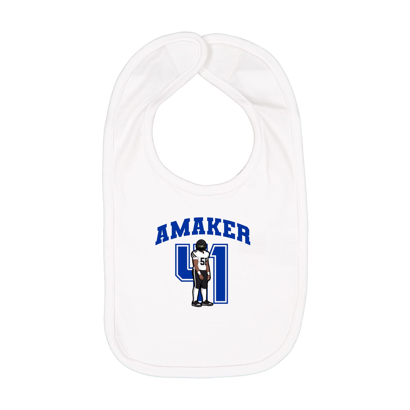 Infant Bib — Number in White