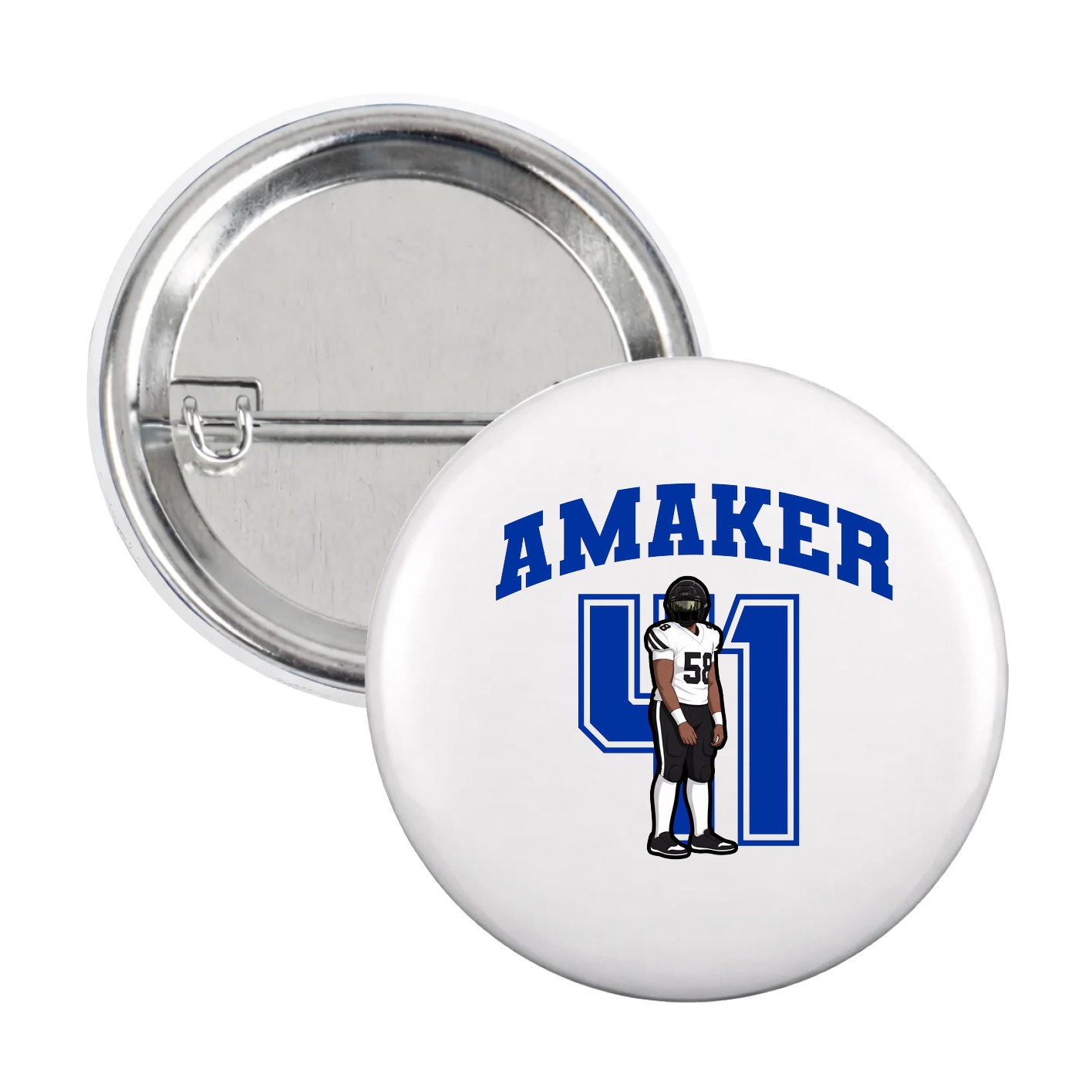 Game Day Button — Number in White