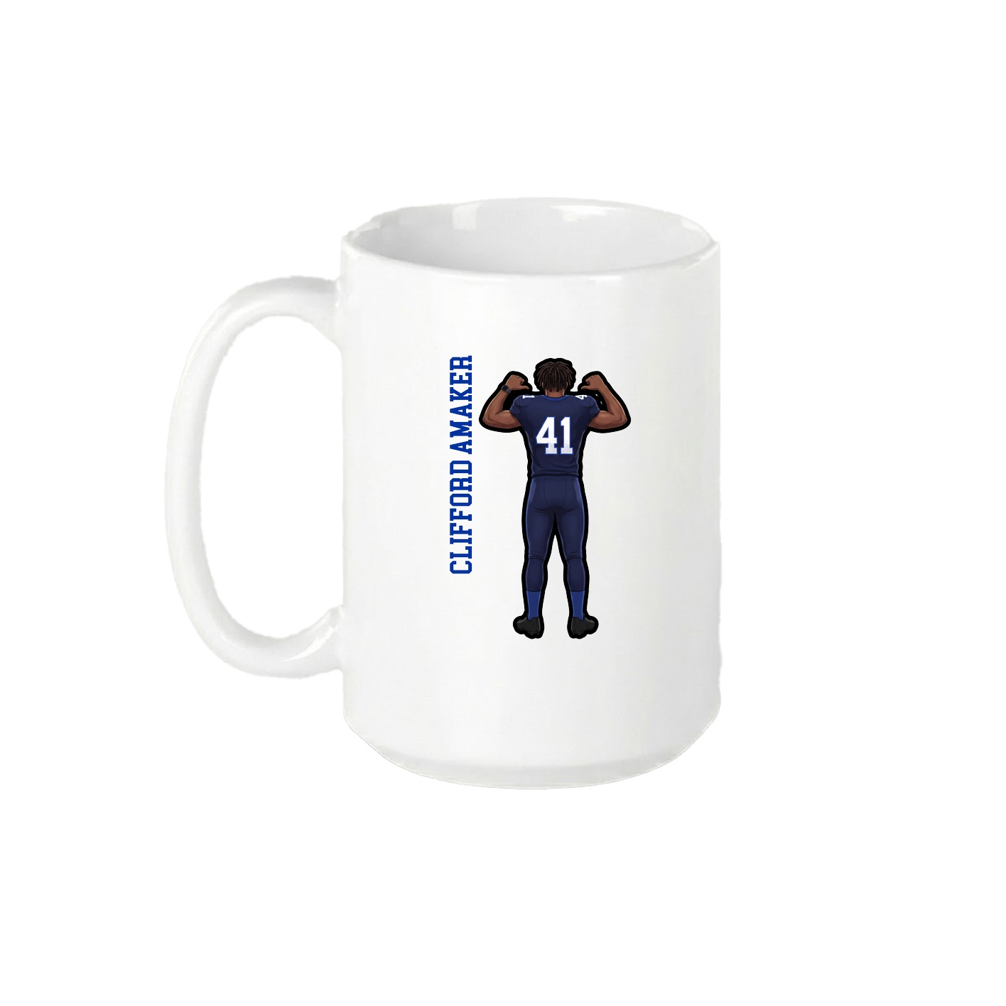 15oz Coffee Mug — Name Vertical in White