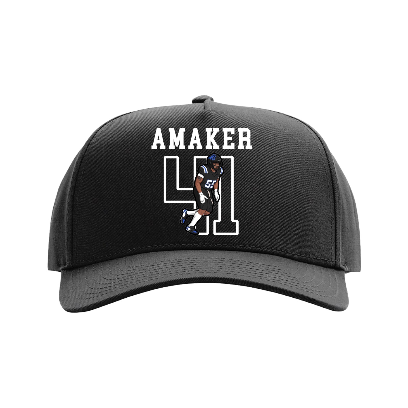Full Fabric Five-Panel Champ Cap — Shirsey in Black