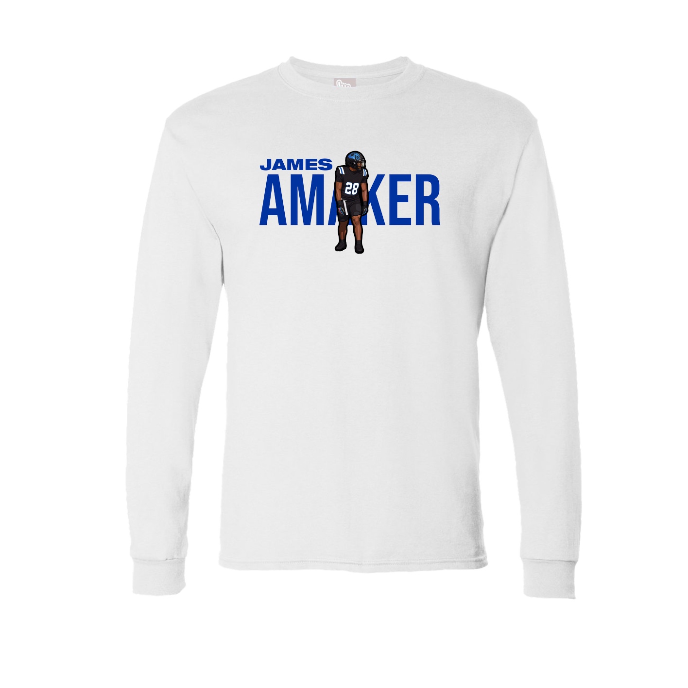 Long Sleeve Tee — Player Name in White