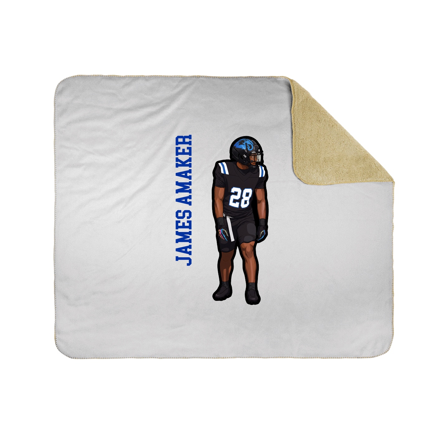 Throw Blanket — Name Vertical in White