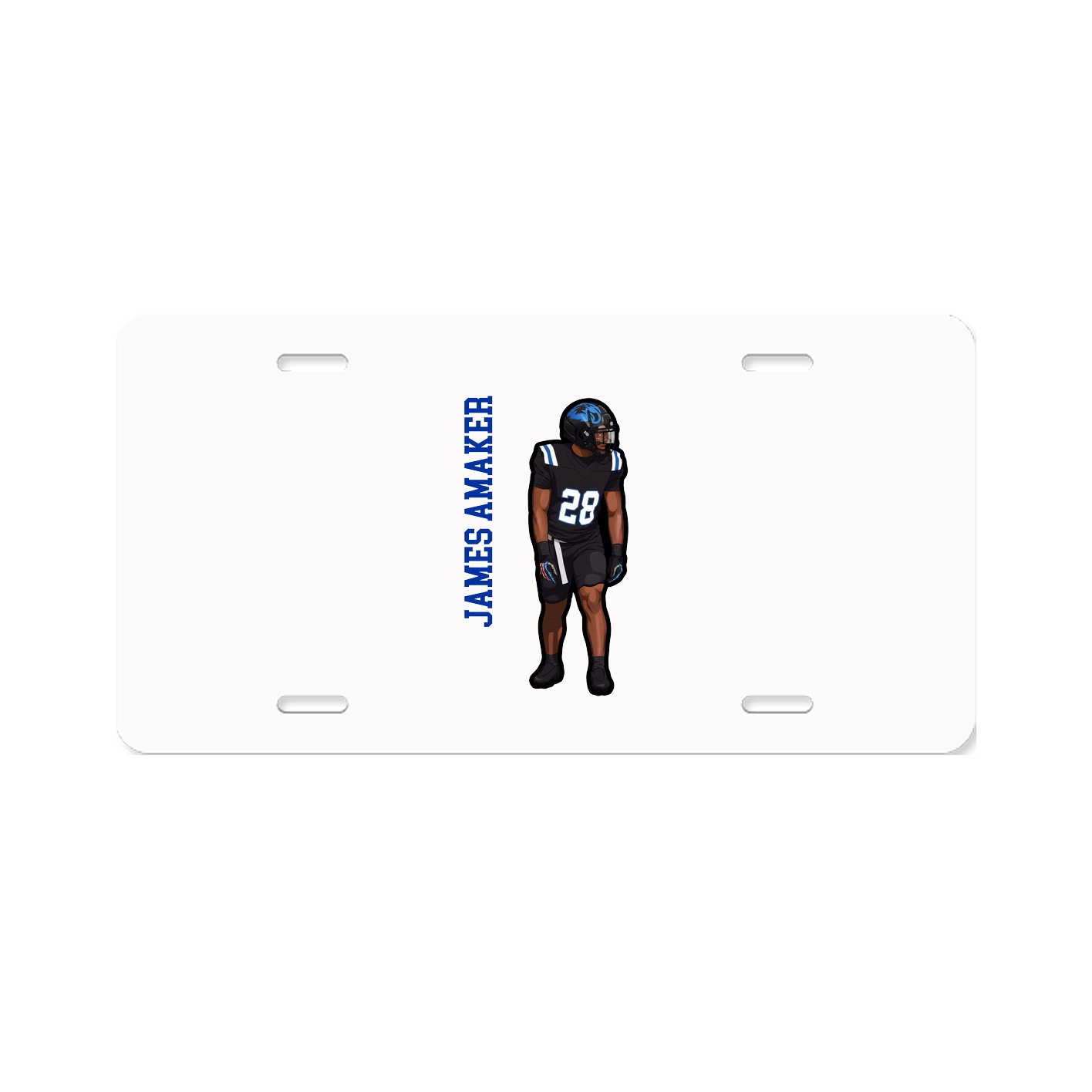 License Plate — Name Vertical in Classic
