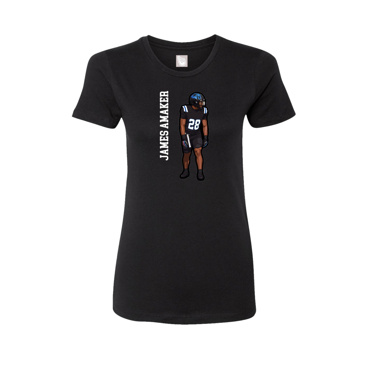 Fitted Women's Tee — Name Vertical in Black