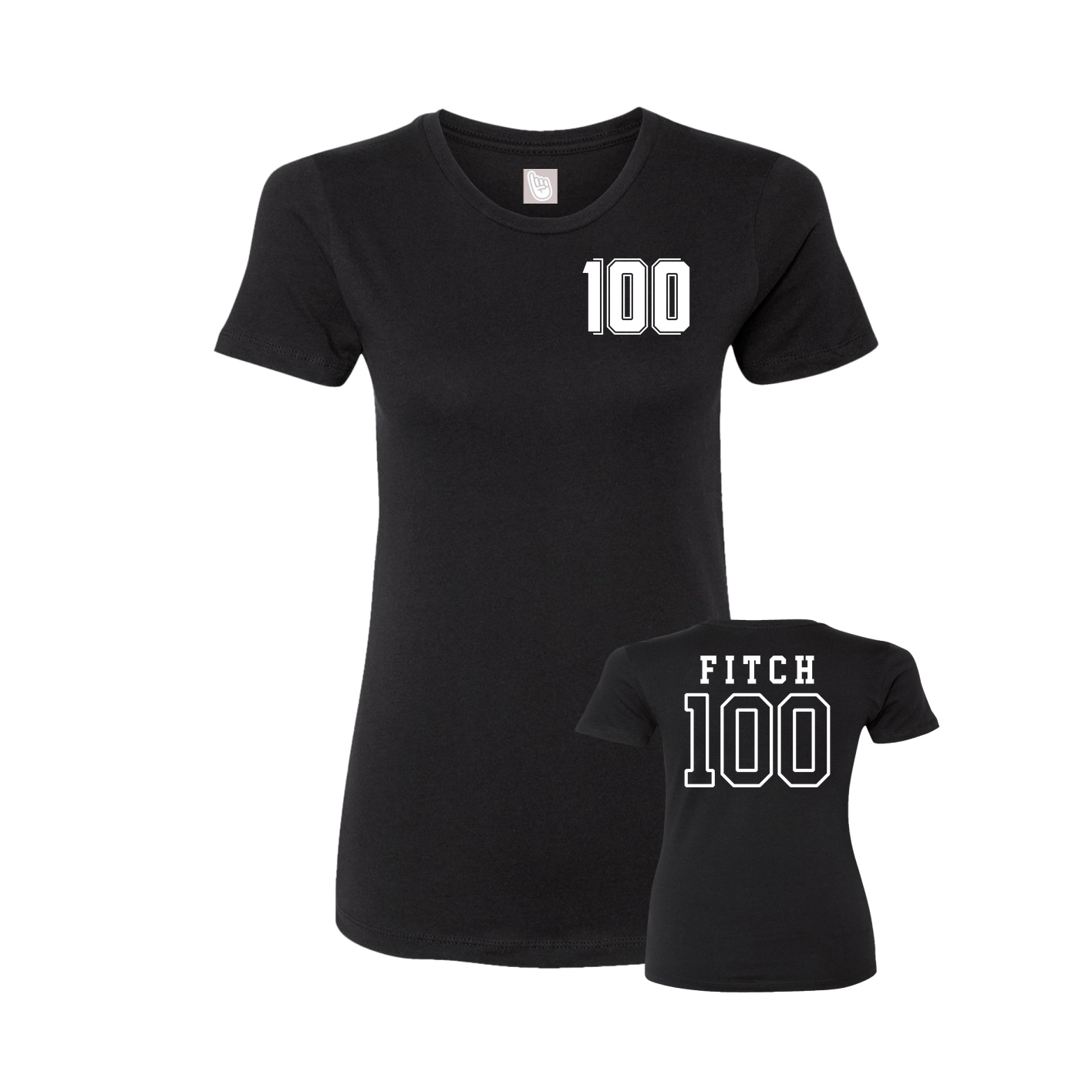 Fitted Women's Tee — Chest Back in Black