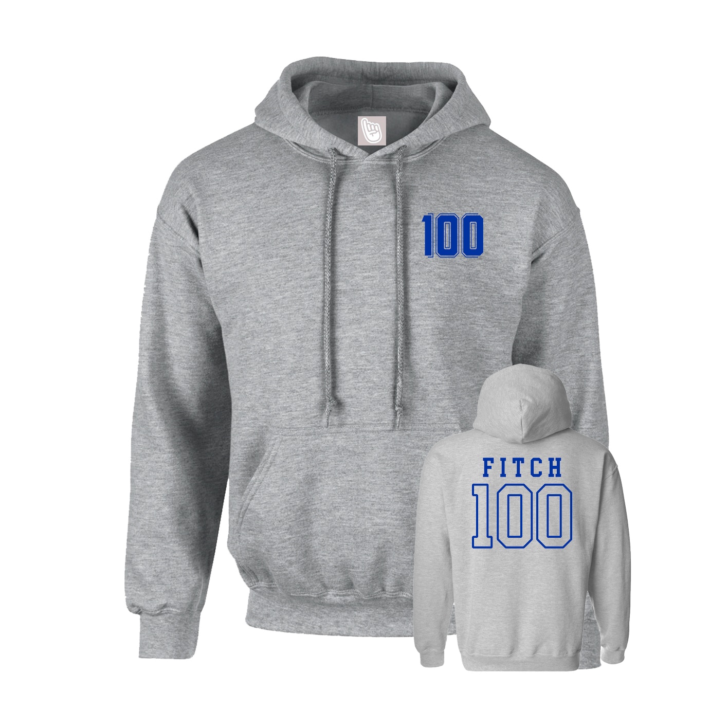 Hoodie — Chest Back in Grey
