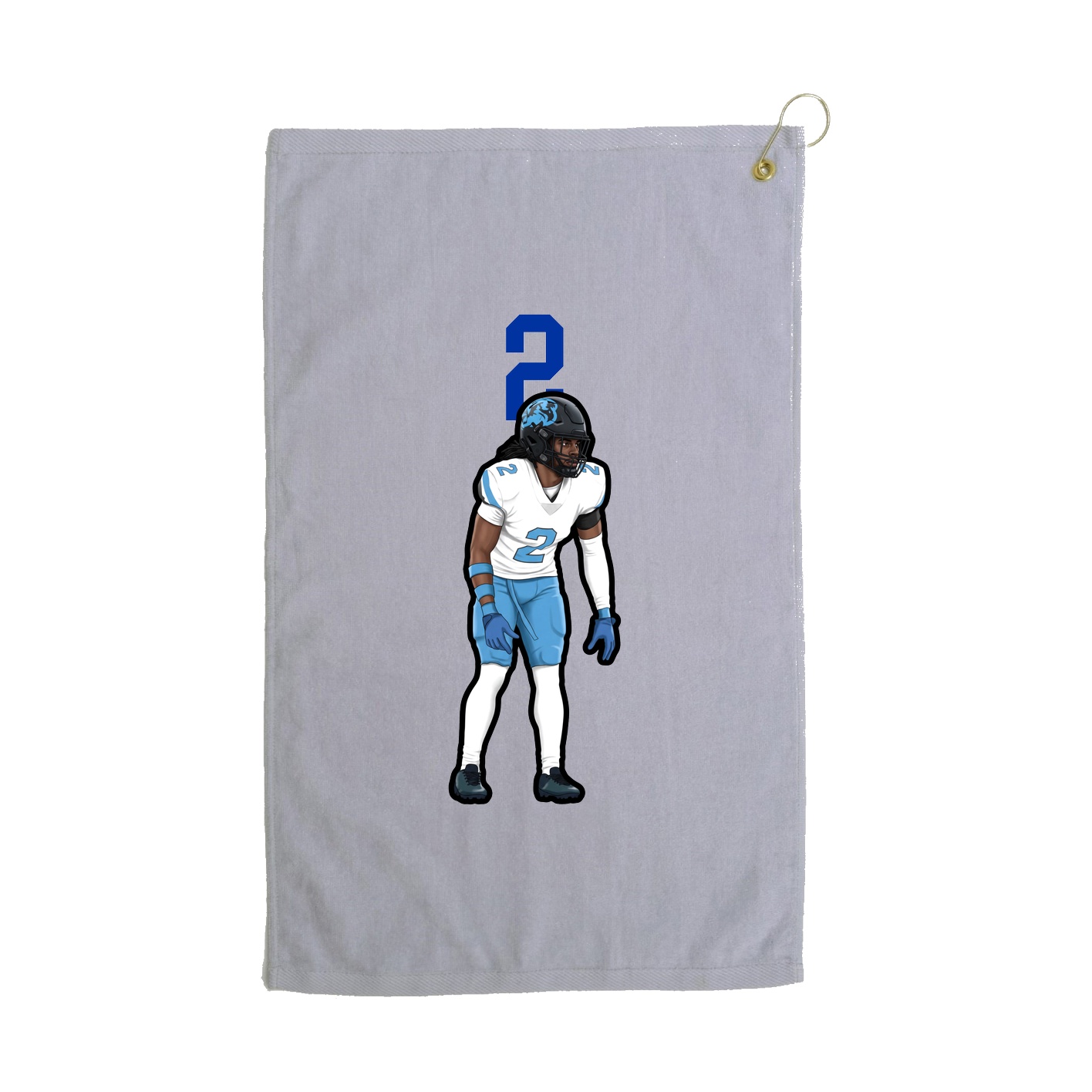Golf Towel — Number Top in Grey