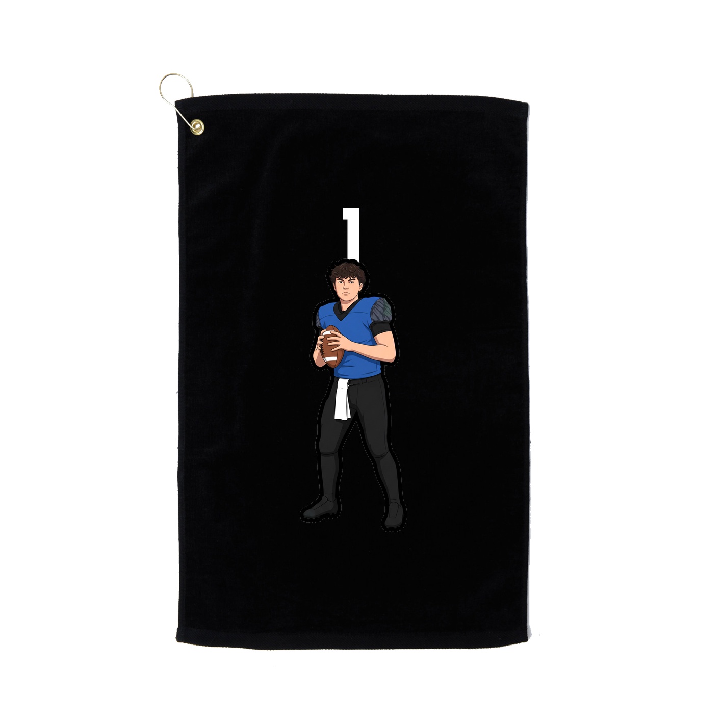 Golf Towel — Number Top in Black