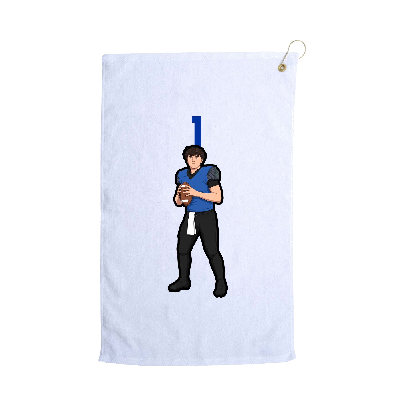 Golf Towel — Number Top in White