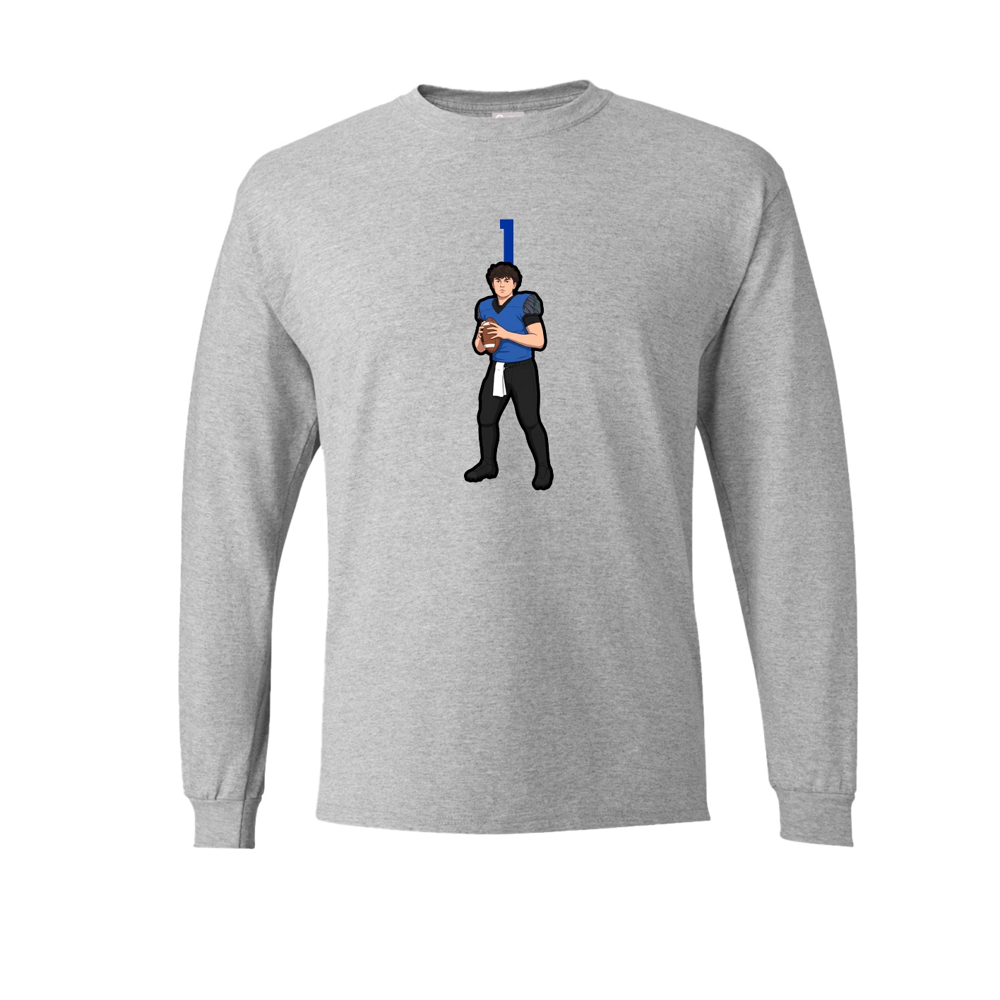 Long Sleeve Tee — Number Top in Grey