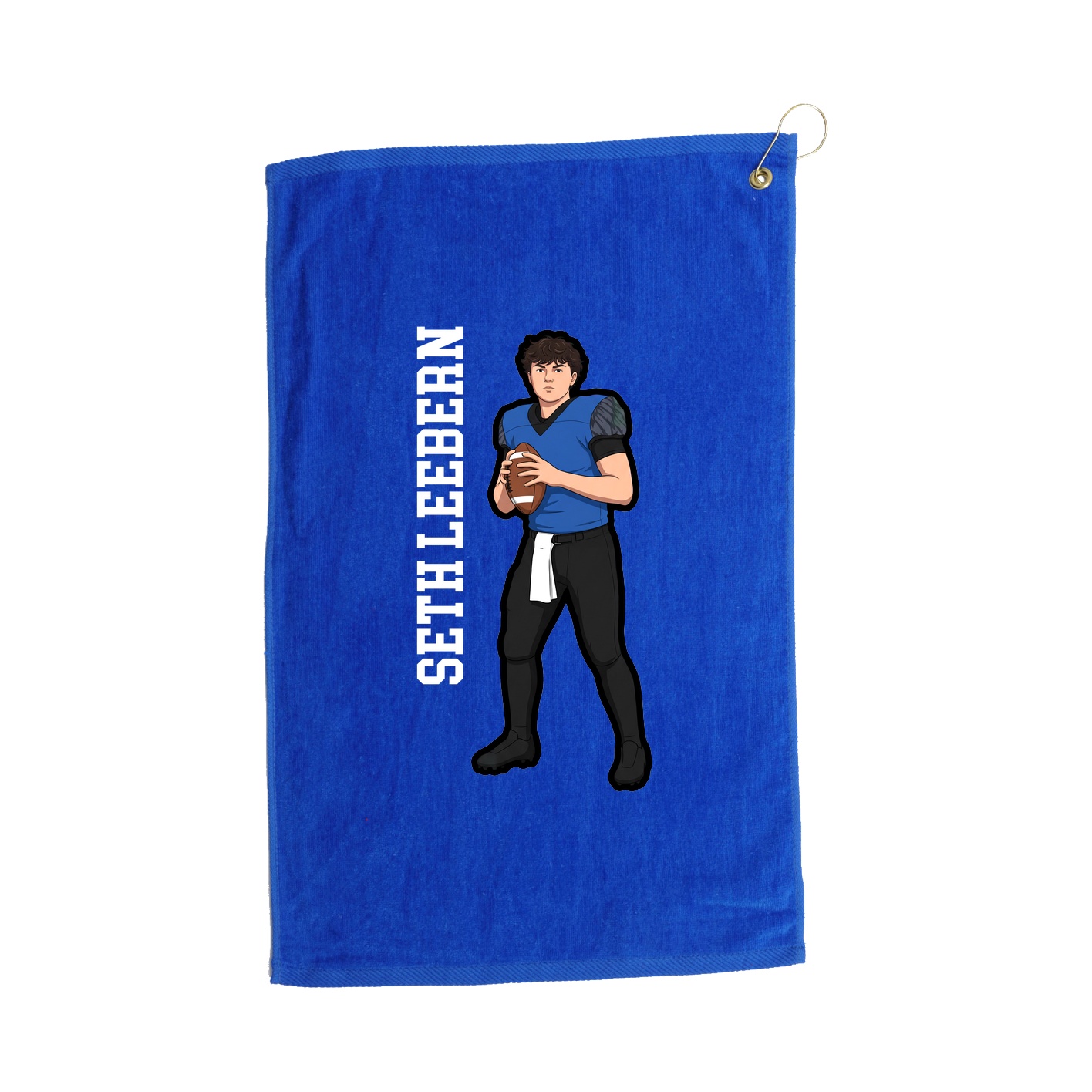 Golf Towel — Name Vertical in Royal