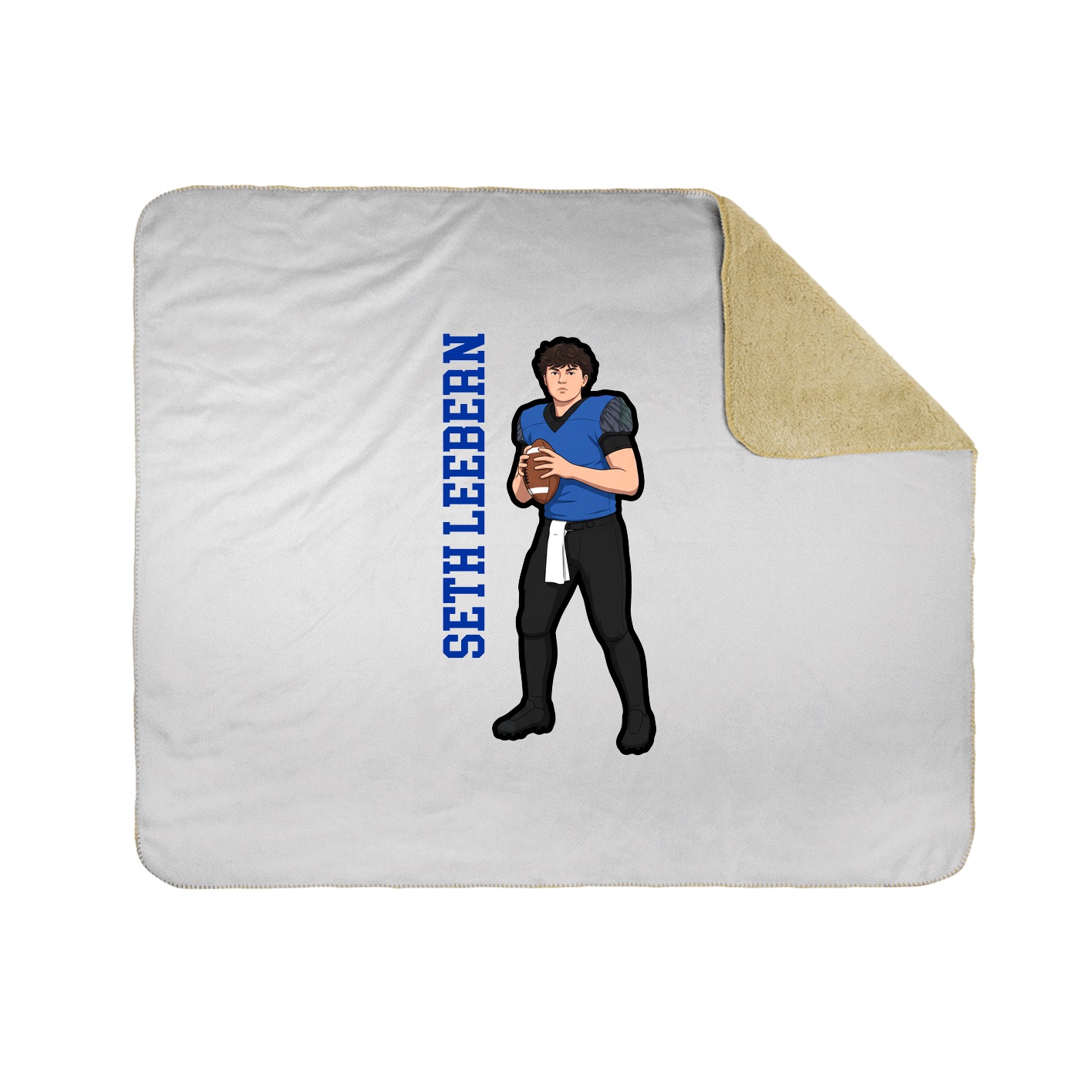 Throw Blanket — Name Vertical in White