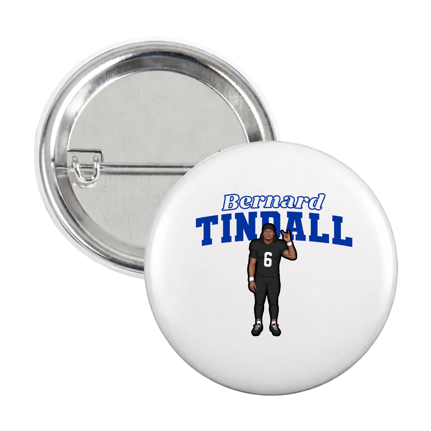 Game Day Button — Name Arch in White