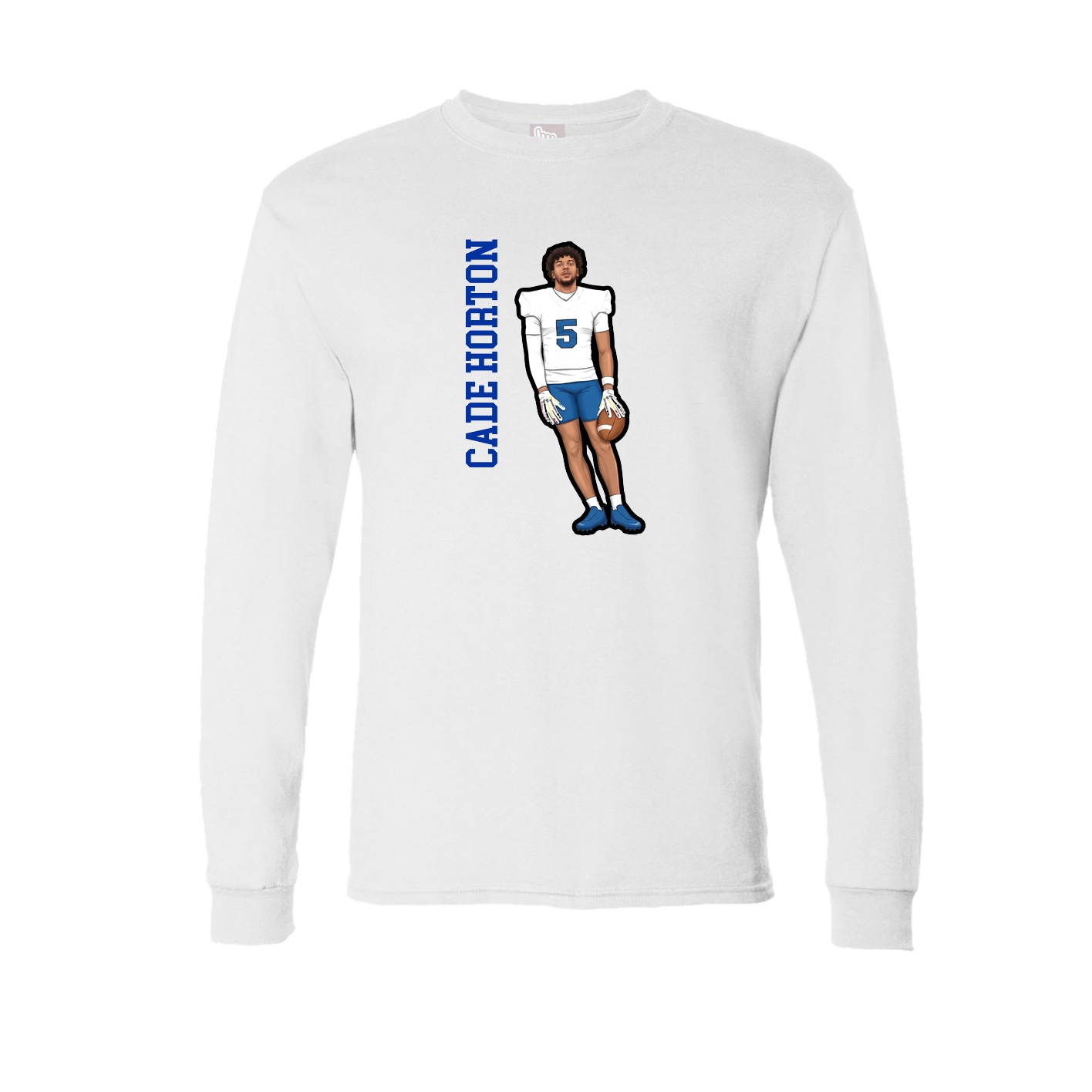 Long Sleeve Tee — Name Vertical in White