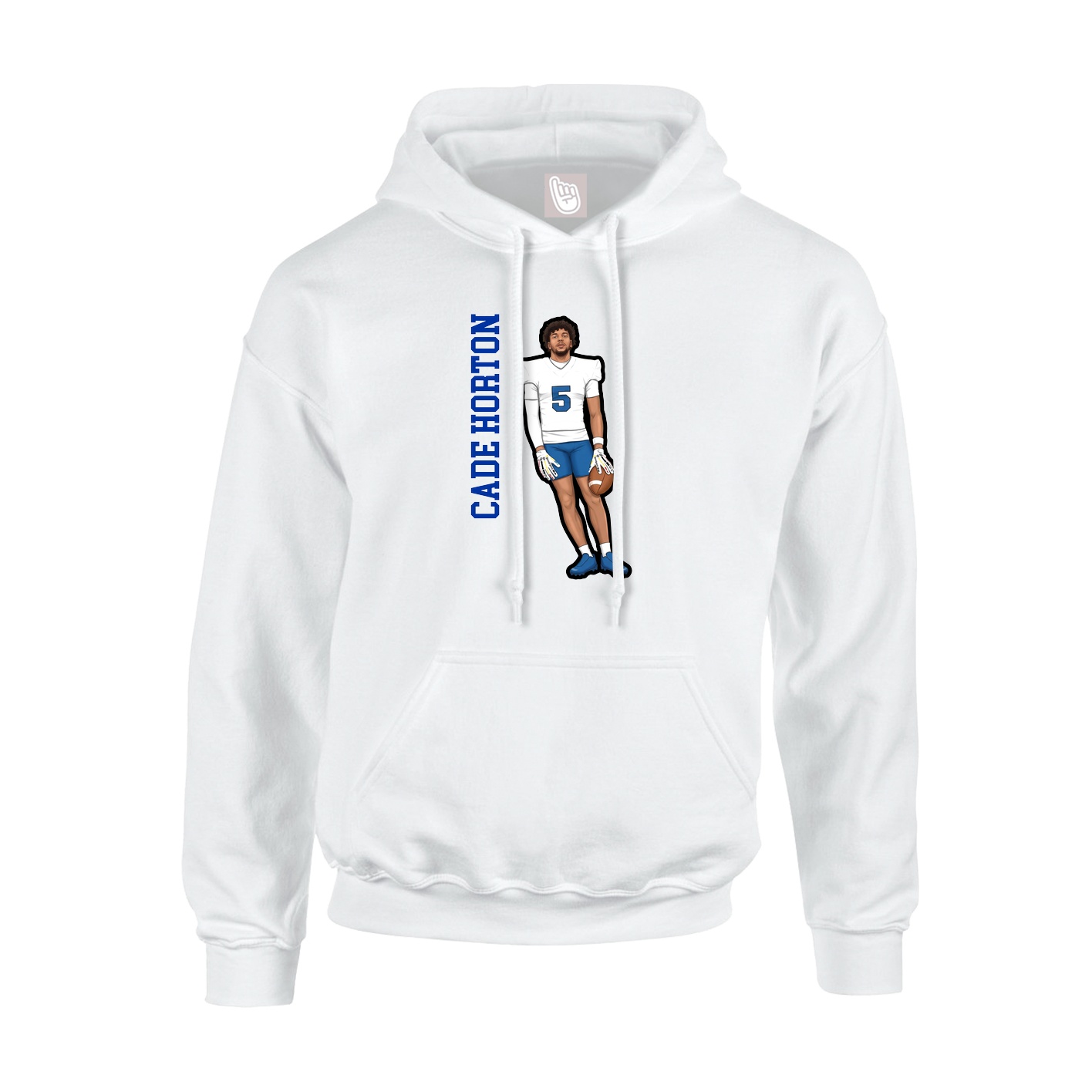 Youth Hoodie — Name Vertical in White